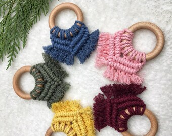 Wooden Teether - Eco friendly - New Baby Gift - Boho - Baby Nursery - New Mom Gift - Enjoy the Wood - Teething Ring - Baby Shower Gift