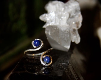Custom Ring - Lapis Lazuli Ring -Adjustable Ring - Gemstone Ring - Wire wrapped Ring - Healing - Gift For Her - Bridesmaids - Hippie Ring