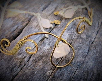 Elfen Kreis - Elfen Tiara - Circlet - Diadem - Herr der Ringe - Braut Circlet - Hochzeit Kopfschmuck - Rosenquarz - Feenkrone