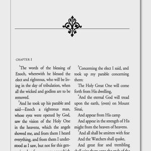 May include: A printed page from a book featuring text from Chapter I. The text is in black font, with a decorative emblem at the top. The page has a white background and a simple layout.