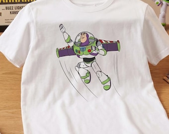 Toy Story Buzz Lightyear Shirt Kids Space Ranger Graphic Tee Birthday Gift