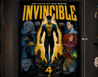Invincible Think Mark Season 4 Poster Rolled Posters | Superhero Comic Wall Art