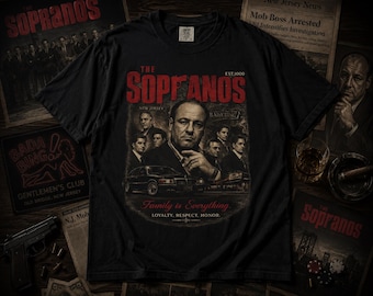 Comfort Colors® The Sopranos Vintage Mafia Collage Graphic Tee