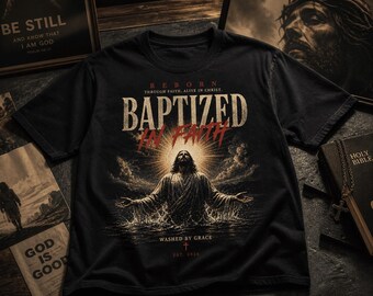 Comfort Colors® Baptized In Faith Jesus Streetwear Christian Tee