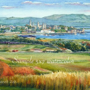 Custom commission watercolor landscape mountain lake river painting from photo wedding birthday anniversary nature art gift by Janet Zeh image 6