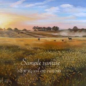 Large custom sunset sunrise canvas oil painting from photo Original landscape seascape beach wall art Nature commission artist Janet Zeh image 4