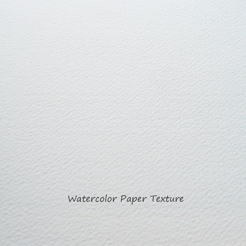 May include: Close-up of white watercolor paper texture. The paper has a slightly rough, textured surface. The text "Watercolor Paper Texture" is printed in a dark gray font at the bottom of the image.