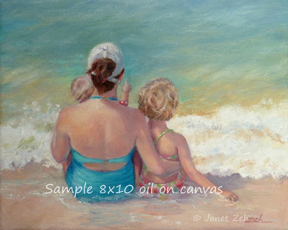 ビーチで乾杯 F4 油彩画 絵画 oil painting art Custom Oil or Watercolor Painting of Your Favorite People in a