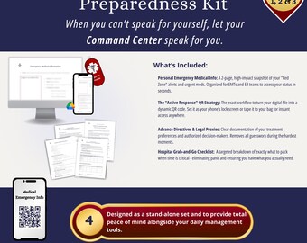 Carpeta médica de emergencia / Información ICE, Lista de verificación para llevar, Plan de atención para enfermedades