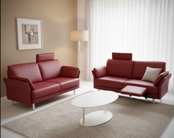 Artanova Sofa Set | Authentic 2.5 Seater & 2 Seater Leather Couches | Luxury Swiss Designer Living Room Suite | Premium Vintage Lounge Set