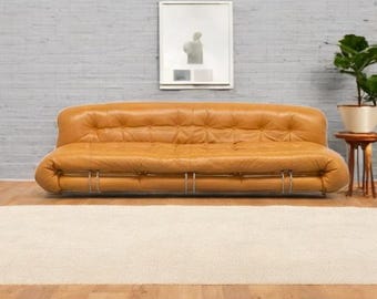 Divano a 3 posti Cassina Soriana di Afra & Tobia Scarpa / Autentico divano di lusso italiano degli anni '70 / Iconico pezzo d'arredamento moderno di metà secolo