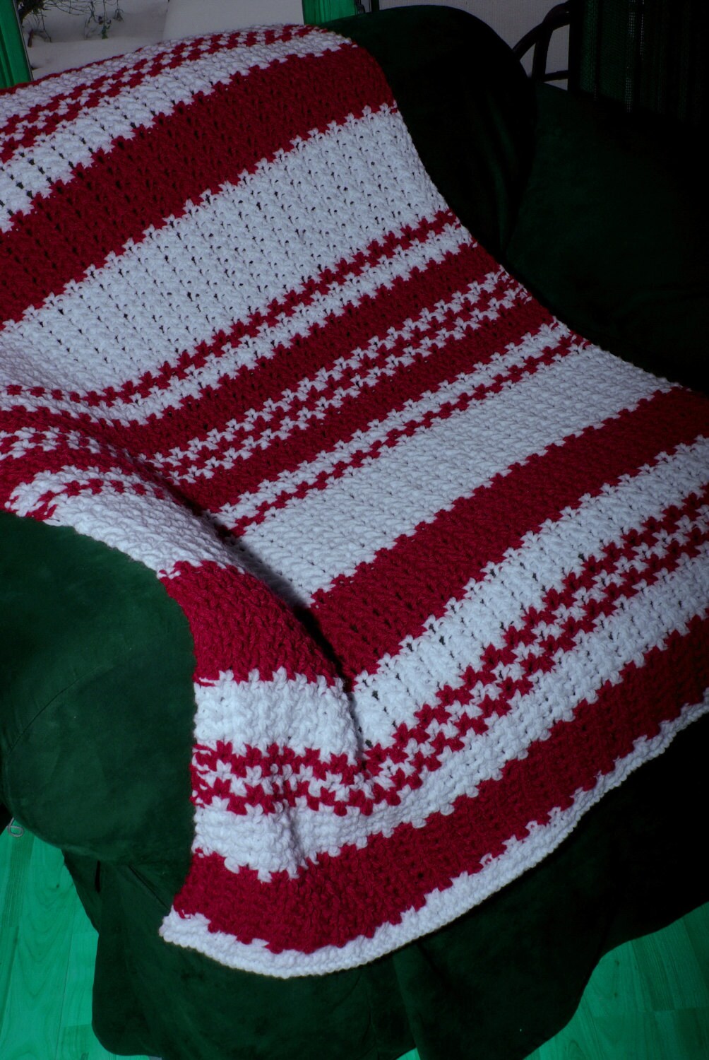 Easy Knit Blanket Pattern Quick & Easy 2 Row Repeat Size 13 Needles1