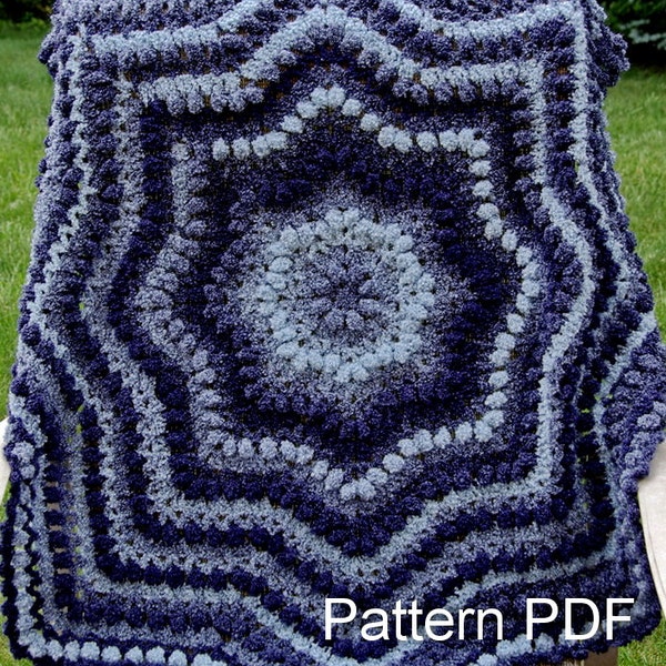Crochet Baby Blanket Pattern - EASY Ripple Round Afghan - Instant Download PDF Pattern