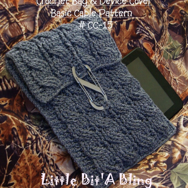 Crochet Pattern- iPad or Tablet Cover, Small Bag.  #CC-15. Crochet Pattern for 2 Sizes