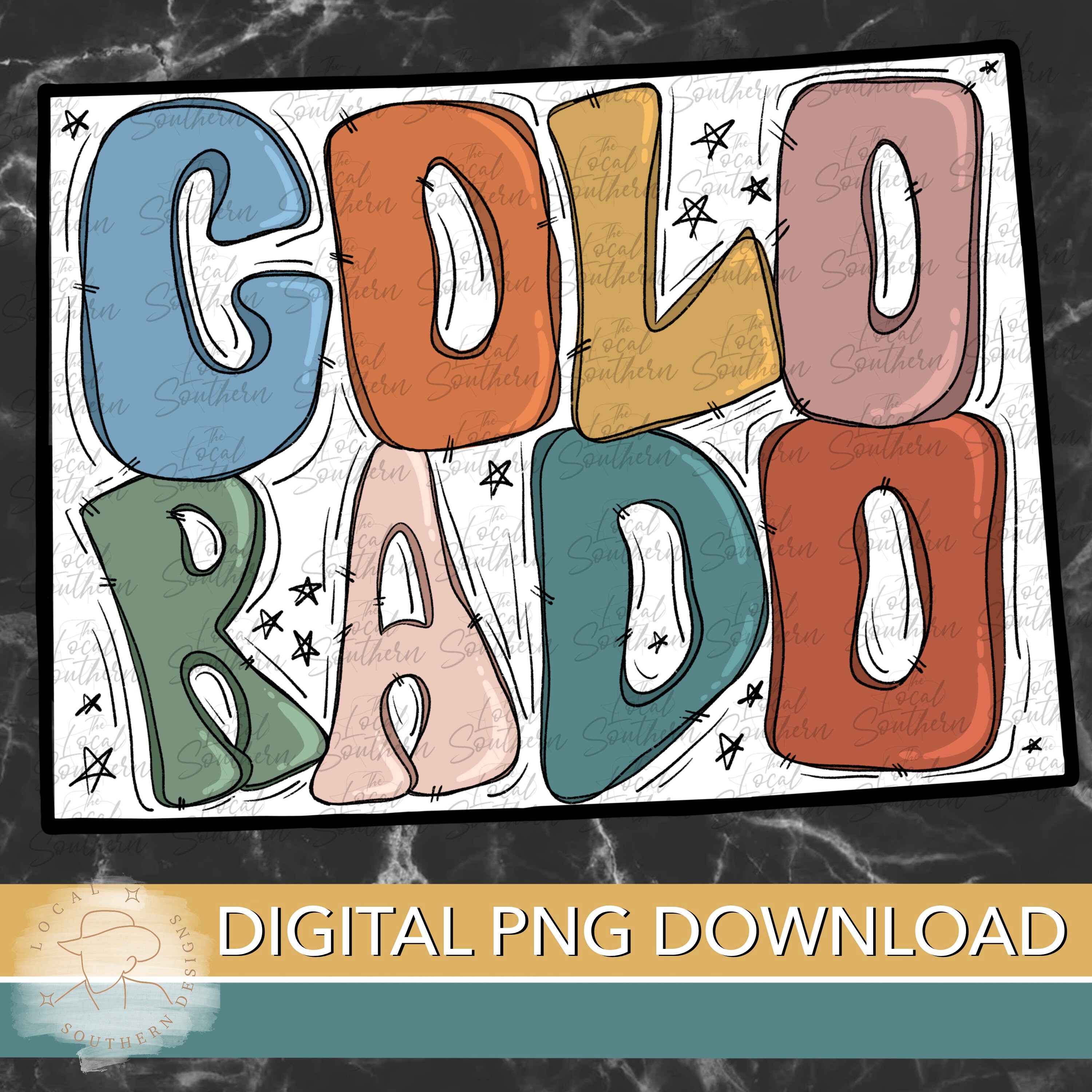 Colorado State Lettering DIGITAL Hand Drawn Lettering Retro State of Colorado PNG FILE - Etsy