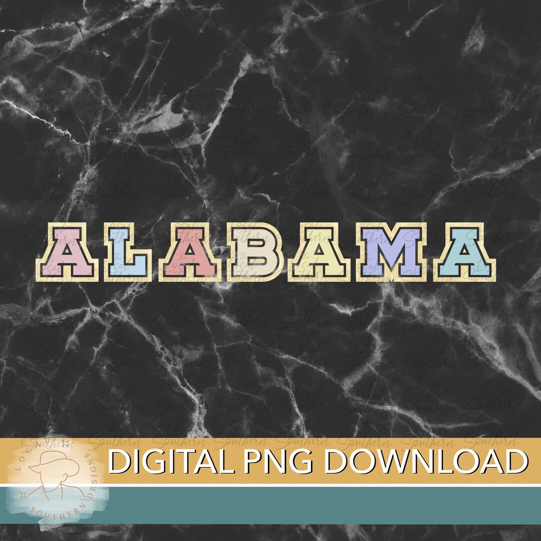 DIGITAL Varsity Letters Alabama Cotton Candy Pastel Colors With Glitter ...