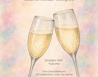 Champagne Celebration — elegant toast invitation
