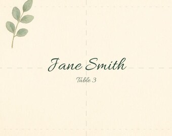 Botanical Eucalyptus — elegant minimalist place card