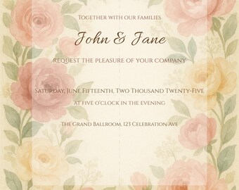 Romantic Rose Garden — elegant watercolor floral