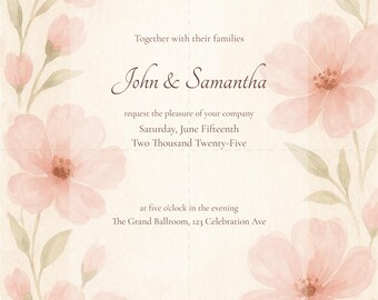 Blush Watercolor Florals — romantic garden wedding