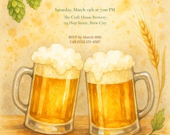Beer & Hops Birthday — Rustic Brewery Style