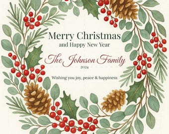 Festive Wreath Holiday Card