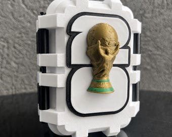 Fußball-Sticker-Aufbewahrungsbox 2026 | 3D-gedrucktes Kartenetui | Organizer für Fußball-Sammler | Modulare Aufbewahrungsbox | Geschenk für Fußballfans