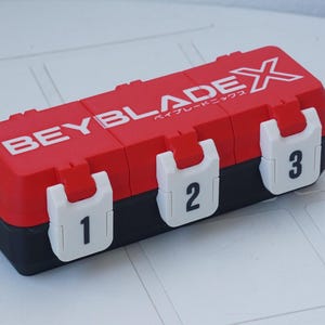 Beyblade 3 Slot Battle Top Organizer Box | Anime Spinning Top Holder | 3D Printed Gamer Storage image 10