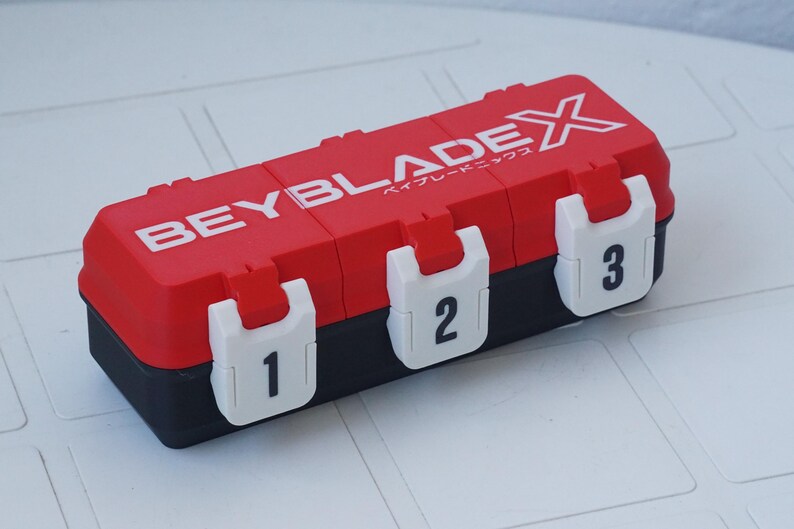 Beyblade 3 Slot Battle Top Organizer Box | Anime Spinning Top Holder | 3D Printed Gamer Storage image 10