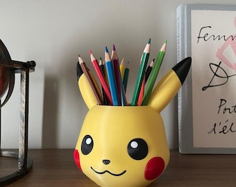 Pikachu Pen Holder | Pokémon Desk Organizer | Cute Pencil Holder for Kids & Gamers | Kawaii Desk Decor | 3D Printed Pen Cup