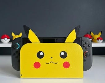 Nintendo Switch 2 Dock-Hülle im Pikachu-Design | Niedliches Pokémon-Gaming-Setup | Switch-Dock-Hülle | 3D-gedruckte Konsolenhülle | Geschenk für Gamer