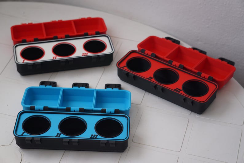 Beyblade 3 Slot Battle Top Organizer Box | Anime Spinning Top Holder | 3D Printed Gamer Storage image 7