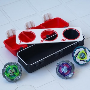 Beyblade 3 Slot Battle Top Organizer Box | Anime Spinning Top Holder | 3D Printed Gamer Storage image 4