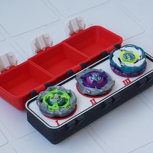 Beyblade 3 Slot Battle Top Organizer Box | Anime Spinning Top Holder | 3D Printed Gamer Storage image 5