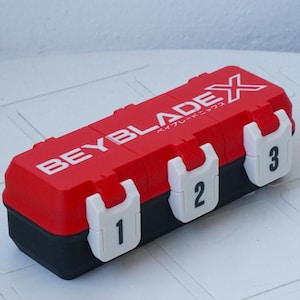 Beyblade 3 Slot Battle Top Organizer Box | Anime Spinning Top Holder | 3D Printed Gamer Storage image 2
