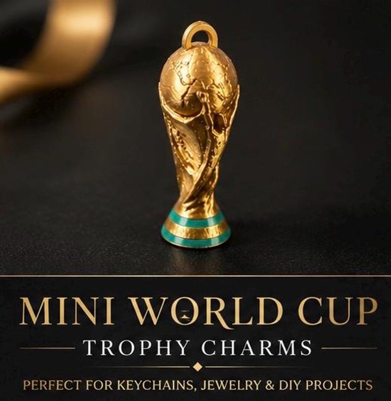 Mini Loop Trophy Mini World Cup Trophy Charm | Football Trophy Keychain Pendant | Soccer ...