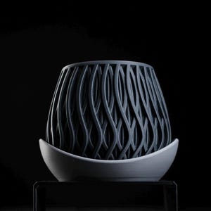Modern 3D Printed Planter with Drainage Tray | Minimalist Geometric Plant Pot | Indoor Home Decor | Unique Gift for Plant Lovers