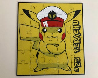 Inspiriertes Pokémon-Pikachu-Puzzle (30 Teile) | 3D-gedrucktes Anime-Puzzle | Pikachu-Geschenk für Kinder und Sammler | Handgefertigtes Pokémon-Fan-Puzzle