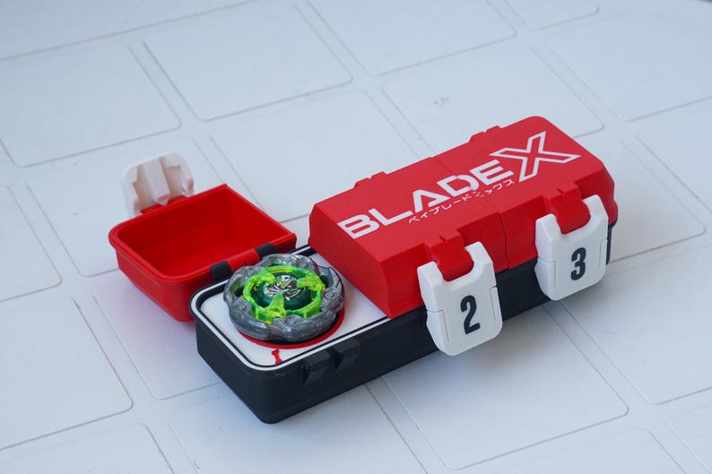 Beyblade 3 Slot Battle Top Organizer Box | Anime Spinning Top Holder | 3D Printed Gamer Storage image 8