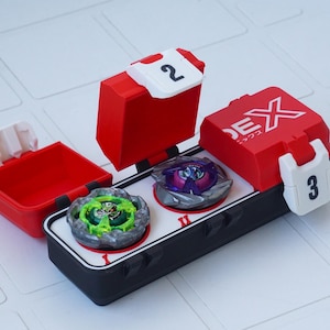 Beyblade 3 Slot Battle Top Organizer Box | Anime Spinning Top Holder | 3D Printed Gamer Storage image 1