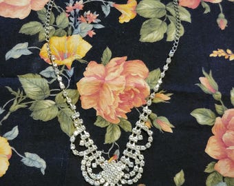 Draped Rhinestone Collar Necklace