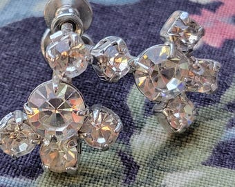 Vintage Rhinestone Screw Back Earrings