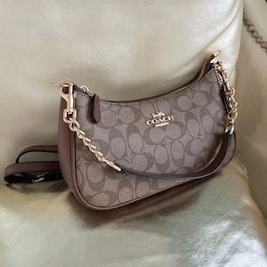 Teri — Classic Signature Shoulder Bag with Soft Neutral Tones