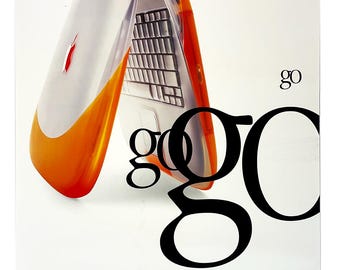 Vintage Apple iBook G3 Tangerine Poster - Macworld NY 1999 "Go Go Go" Original 24x36