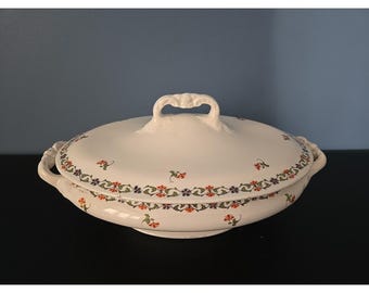 Bol antiguo para servir con tapa. John Maddock & Sons Ltd. Inglaterra. Royal Vitreous.