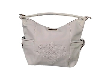 Bolsa de mão Prix De Dressage em couro azul claro com relevo.