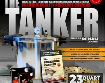 Olla a presión para estufa Denali Canning The Tanker de 23 cuartos. Compatible con todo tipo de estufas.