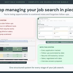 Job Application Tracker Bundle: Google Sheets, Excel, Interview, Networking and Salary Tools image 3