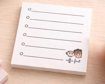 White Coffee First Sticky Notes - (3x3 in)