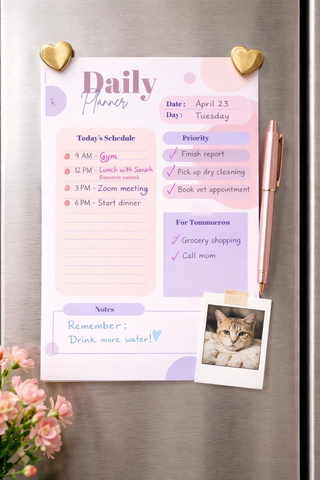 Pastel Daily Planner Printable - Etsy